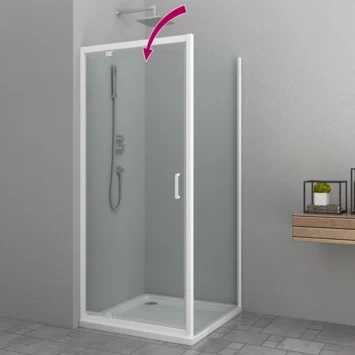 Allibert Draaideur Loft Game 90x200cm Wit Transparant 1 Allibert Draaideur Loft Game 90x200cm Wit Transparant